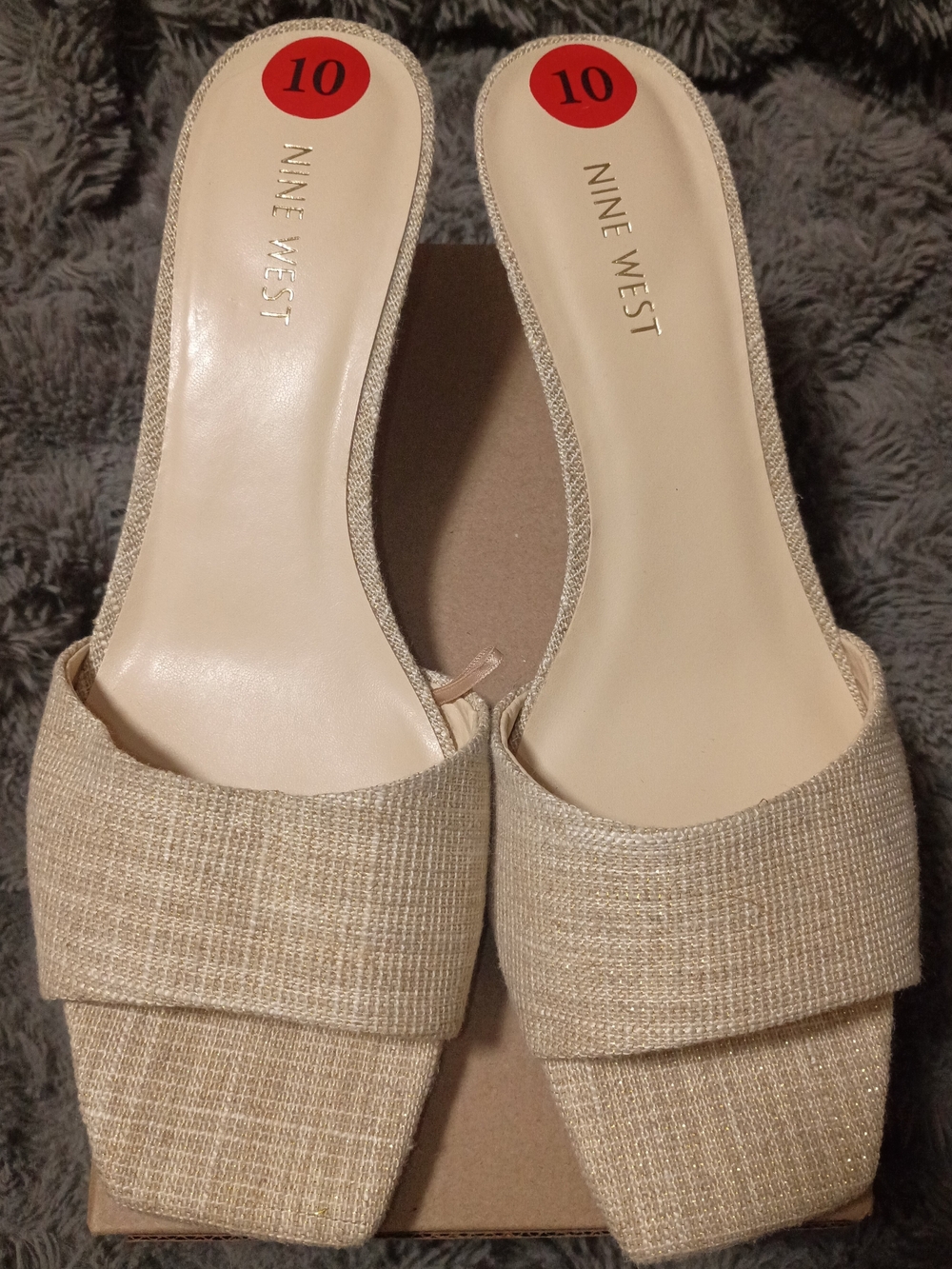 Nine West Women's Beige Slide Sandals